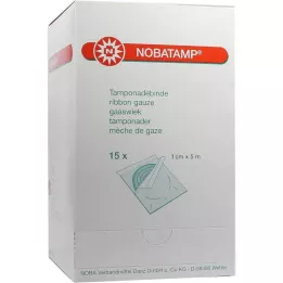 NOBATAMP-sterilni tamponadni povoj 1 cm x 5 m, 15 kos