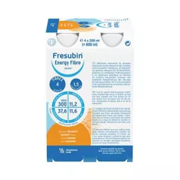FRESUBIN ENERGY Fiber DRINK Steklenička za pitje Caramel, 4X200 ml