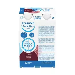 FRESUBIN ENERGY Fiber DRINK Steklenica za pitje Češnja, 4X200 ml