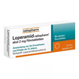 LOPERAMID-ratiopharm akut 2 mg filmsko obložene tablete, 10 kom