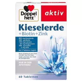 DOPPELHERZ Silicijev dioksid+biotin+cink tablete, 60 kos