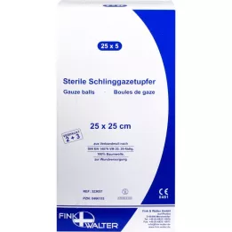 SCHLINGGAZETUPFER 25x25 cm sterilne 2+3, 25X5 kos