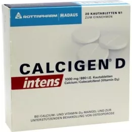 CALCIGEN D intens 1000 mg/880 IE žvečljive tablete, 20 kom