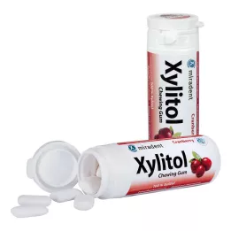 MIRADENT Xylitol žvečilni gumi brusnica, 30 kos