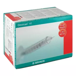 OMNICAN Inzulinska brizga 1 ml U40 s kanilo 0,30x8 mm enojna, 100X1 kos