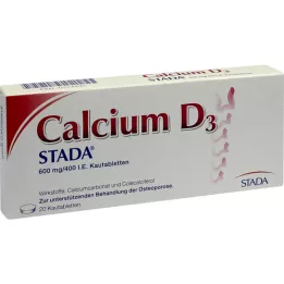 CALCIUM D3 STADA 600 mg/400 ie žvečljive tablete, 20 kos