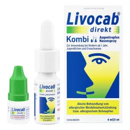LIVOCAB direct combo 4 ml kapljice za oči + 5 ml pršilo za nos, 1 pak