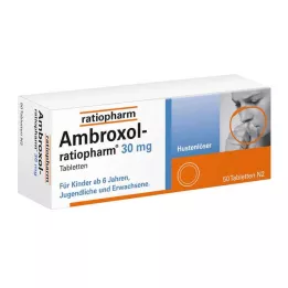 AMBROXOL-ratiopharm 30 mg tablete proti kašlju, 50 kom