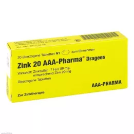 ZINK 20 AAA-Pharma dražeji, 20 kos