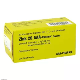 ZINK 20 AAA-Pharma Dražeji, 50 kos