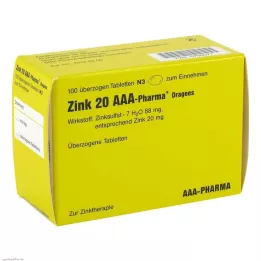 ZINK 20 AAA-Pharma Dražeji, 100 kos