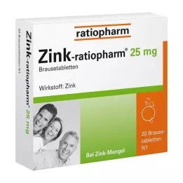 ZINK-RATIOPHARM 25 mg šumeče tablete, 20 kom