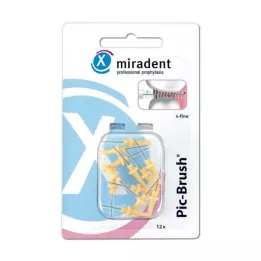 MIRADENT Interd.Pic-Brush nadomestni čopič x-fine yellow, 12 kos