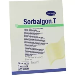 SORBALGON T tamponadni trakovi 1 g/30 cm, 3 kosi