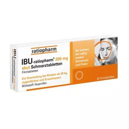 IBU-RATIOPHARM 200 mg tablete za akutno bolečino, filmsko obložene tablete, 20 kos