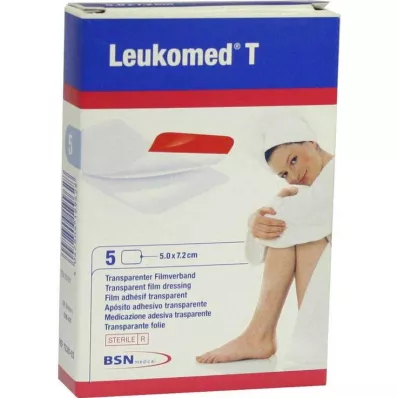LEUKOMED prosojni sterilni obliž 5x7,2 cm, 5 kos