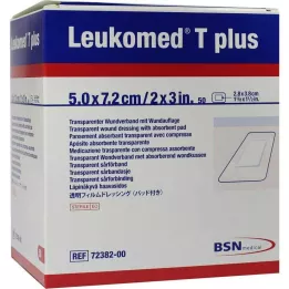 LEUKOMED transp.plus sterilni obliži 5x7,2 cm, 50 kos