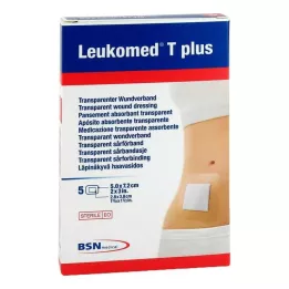 LEUKOMED transp.plus sterilni obliž 5x7,2 cm, 5 kos