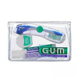 GUM Potovalni komplet zobna ščetka+zobna nitka+zobna pasta, 1 kos