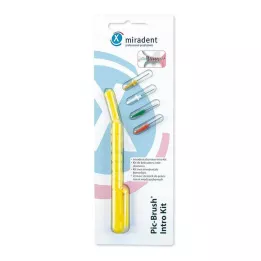 MIRADENT Interd.Pic-Brush Intro Kit 1H+4B.rumena, 1 kos