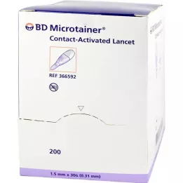 BD MICROTAINER Lanceta vijolična 30 G 1,5 mm, 200 kos