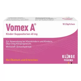 VOMEX A Otroške svečke 40 mg, 10 kosov