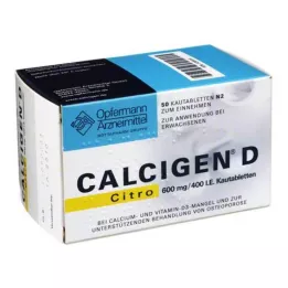 CALCIGEN D Citro 600 mg/400 I.E. žvečljive tablete, 50 kom