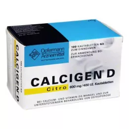 CALCIGEN D Citro 600 mg/400 I.E. žvečljive tablete, 100 kom