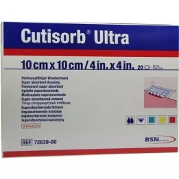CUTISORB Ultravpojne komprese 10x10 cm sterilne, 20 kom