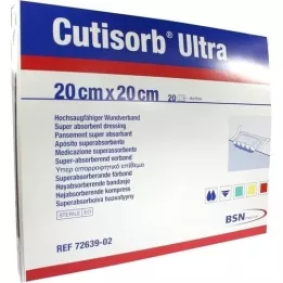 CUTISORB Ultravpojne komprese 20x20 cm sterilne, 20 kom