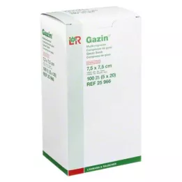 GAZIN Gaza komp. 7,5x7,5 cm sterilna 12-slojna, 5X20 kom