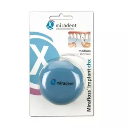 MIRADENT Zobna nitka Mirafloss Implant CHX srednja, 50X15 cm