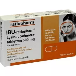IBU-RATIOPHARM Lizinat proti bolečinam. 500 mg, 20 kos