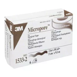 MICROPORE Našitek iz flisa 5 cm x 9,1 m koža 1533-2, 6 kosov