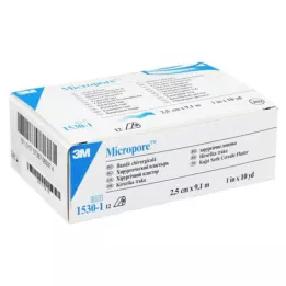 MICROPORE Flis paket 2,5 cmx9,1 m bela 1530-1, 12 kos