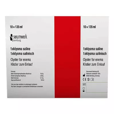 KLYSMA 1x fiziološka raztopina, 10X135 ml