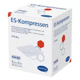 ES-KOMPRESSEN sterilni 5x5 cm 8-potni, 25X2 kos