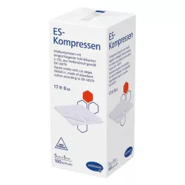 ES-KOMPRESSEN nesterilni 5x5 cm 8-potni, 100 kos