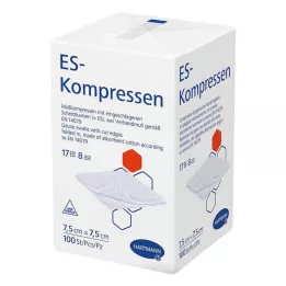 ES-KOMPRESSEN nesterilni 7,5x7,5 cm 8-smerni, 100 kos