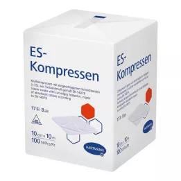 ES-KOMPRESSEN nesterilni 10x10 cm 8-smerni, 100 kos