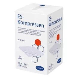 ES-KOMPRESSEN nesterilni 10x10 cm 12-smerni, 100 kos