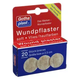 GOTHAPLAST Mehki flis za nego ran 2,5 cm, 20 kom