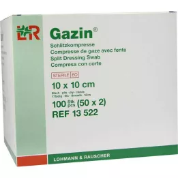 GAZIN Režaste komprese 10x10 cm sterilne 8-slojne, 50X2 kos