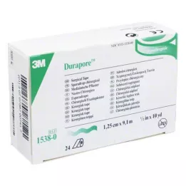 DURAPORE Svileni obliž 1,25 cm x 9,1 m v roli, 24 kosov