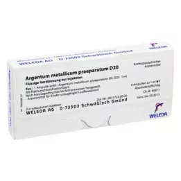 ARGENTUM METALLICUM praeparatum D 20 ampul, 8 kos