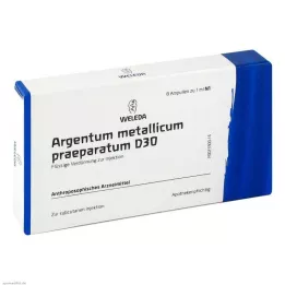 ARGENTUM METALLICUM praeparatum D 30 ampul, 8 kos