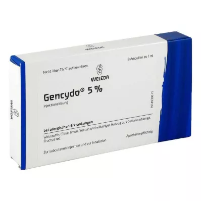 GENCYDO 5 % raztopina za injiciranje, 8 kos GENCYDO 5 % raztopina za injiciranje, 8 kos
