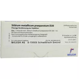 STIBIUM METALLICUM PRAEPARATUM D 20 ampul, 8X1 ml