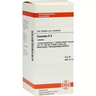 COCCULUS D 4 tablete, 200 kos COCCULUS D 4 tablete, 200 kos