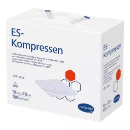 ES-KOMPRESSEN nesterilno 10x20 cm 12-krat, 100 kos